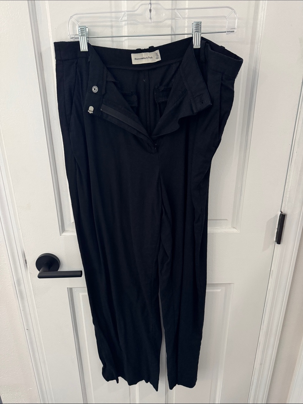 Abercrombie & Fitch Black High-Waist Wide Leg Trousers